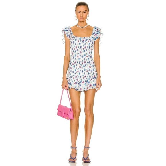 LoveShackFancy Kodie Dress in Deep Cotton Candy Medium Mini Floral - Picture 1 of 16